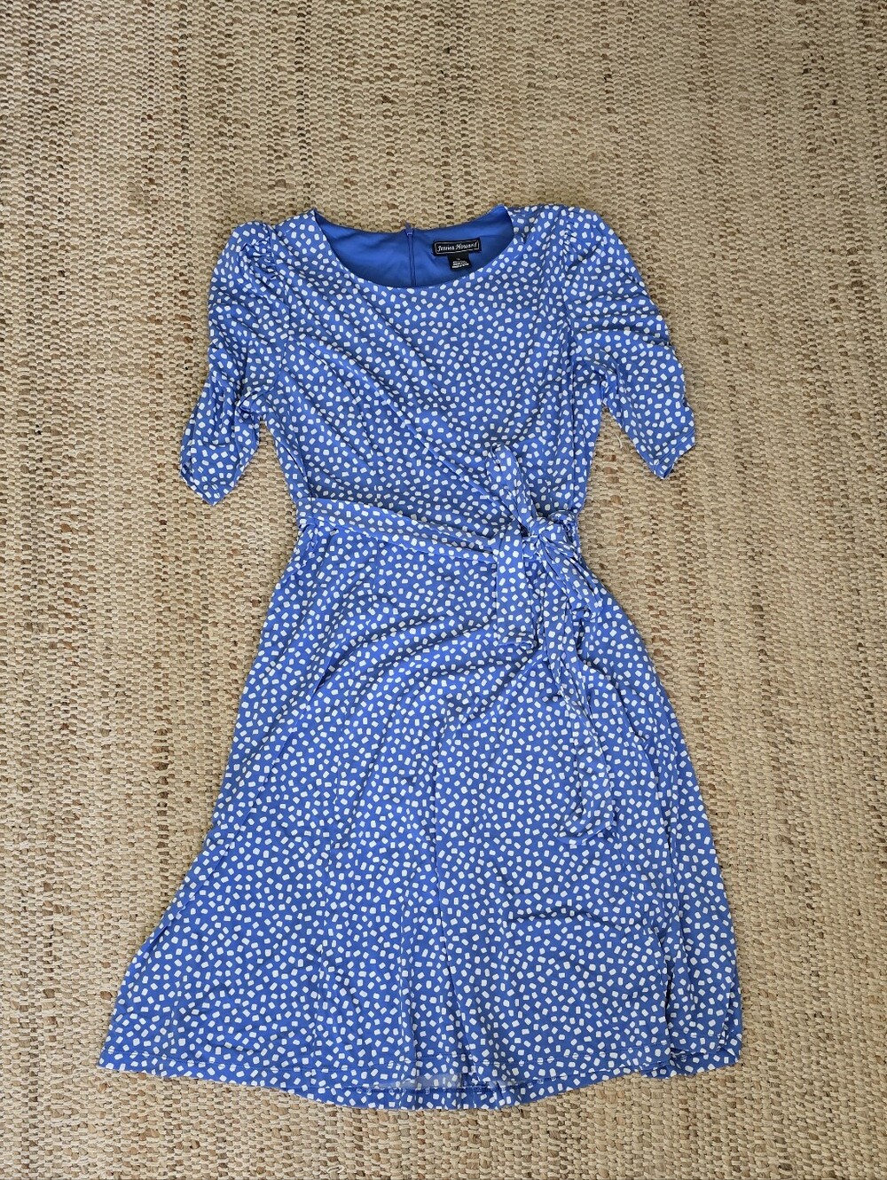 Jessica Howard Blue and White Polka Dot Midi Dress